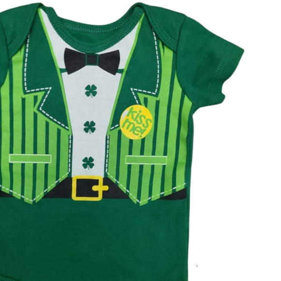 St. Patrick's  green tuxedo suit one piece of Bodysuit - Picture 2 of 2